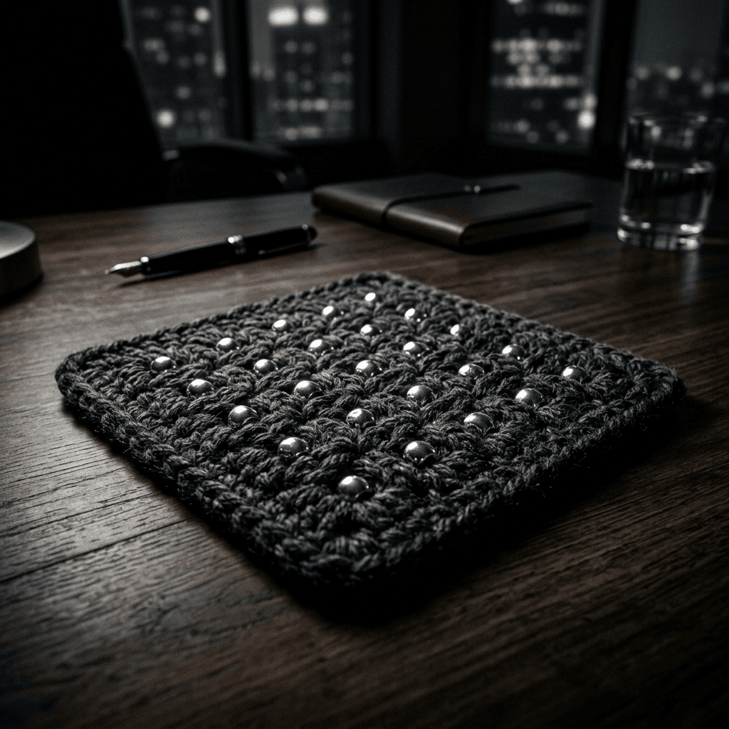 A minimalist silent fidget pad on a professional desk